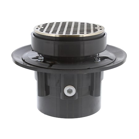 Jones Stephens 2inX3in LevelBest Complete Heavy Duty Slab Drain System, 3-1/2in Plastic Spud D49662